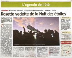 Yonne Republicaine- Nuit des étoiles 2014